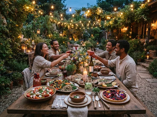 Celebrations and Organic Dining at Camp Veda